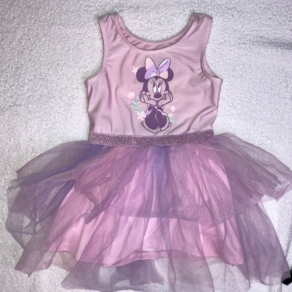 Disney Other - Disney Minnie Mouse ballet leotard pink purple tulle skirt  2t